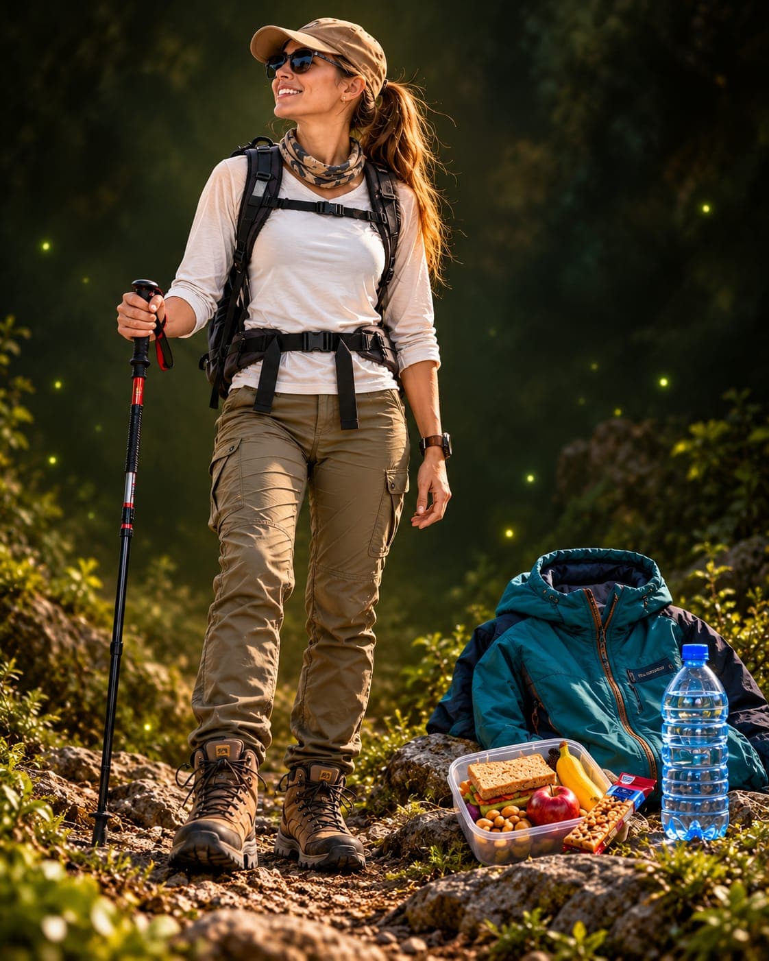 Trekker con el equipamiento recomendado para subir al Cerro Uritorco